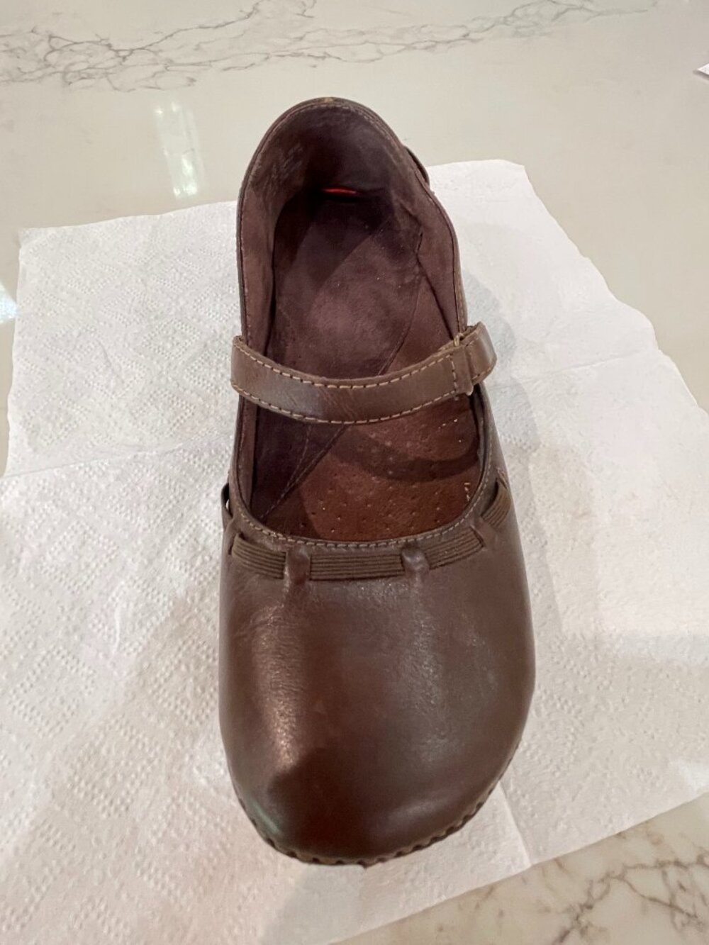 Clarks Brown Mary Jane Comfort Flat